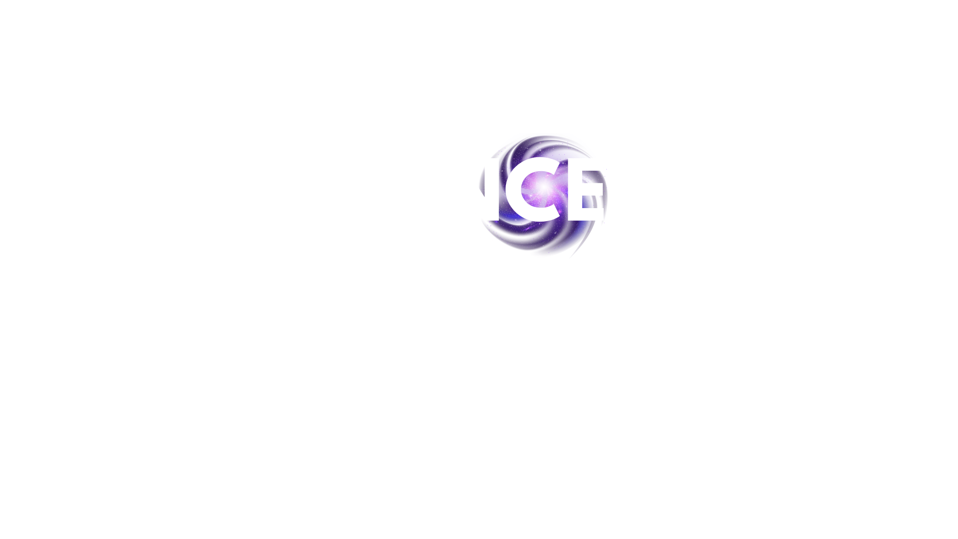 Text that reads 'Intelligence that builds what's next' with a purple and black swirl graphic in the background.
