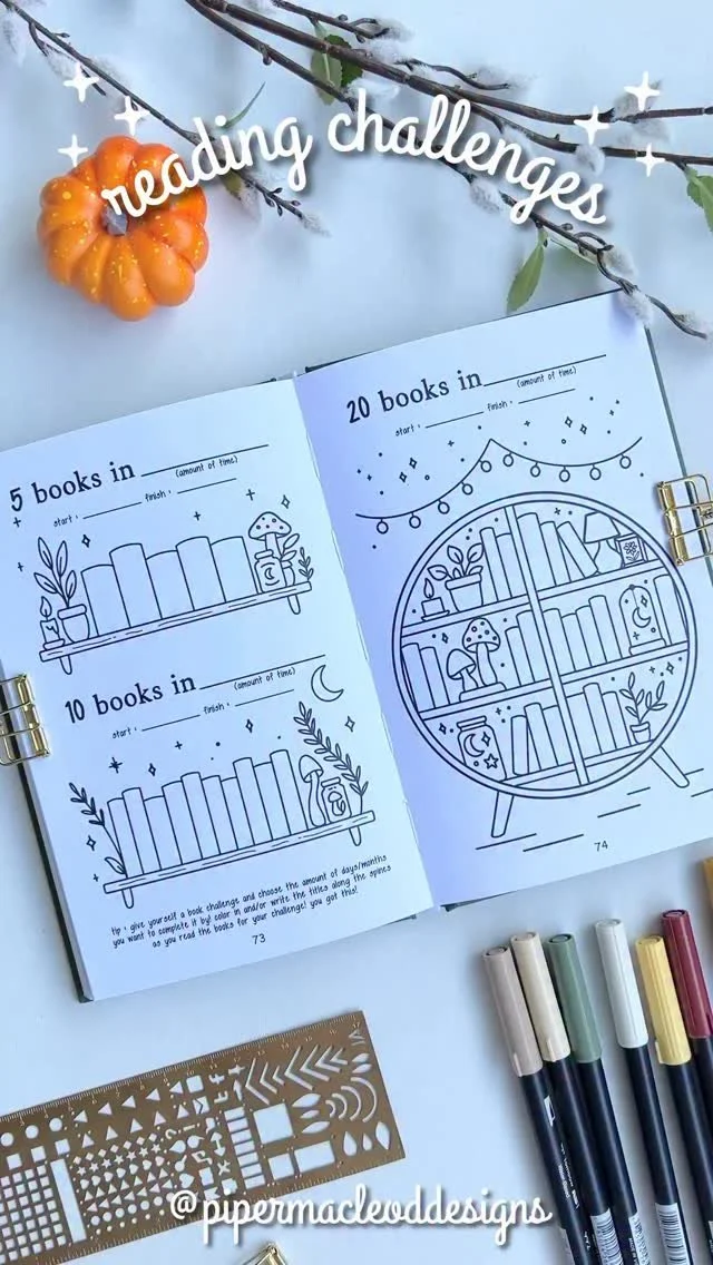 Filling in my 5 & 10 book Reading Challenges with the coziest fall colors ππ
There’s something so satisfying about coloring in tiny books and writing your recent reads on the spines.
Let the autumn reading streak begin! β¨
#readingjournal