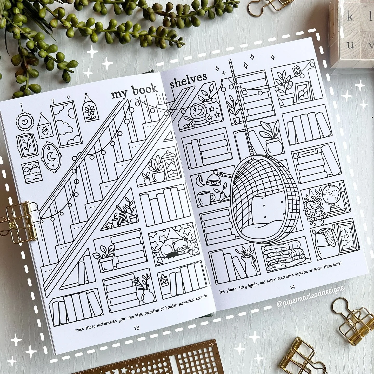 Here&rsquo;s a look at the second bookshelf design I illustrated for the Expanded Reading Journal 🪄
This cozy little corner features a staircase bookshelf, a hanging chair, and framed artwork &mdash; perfect for curling up with your next favorite re