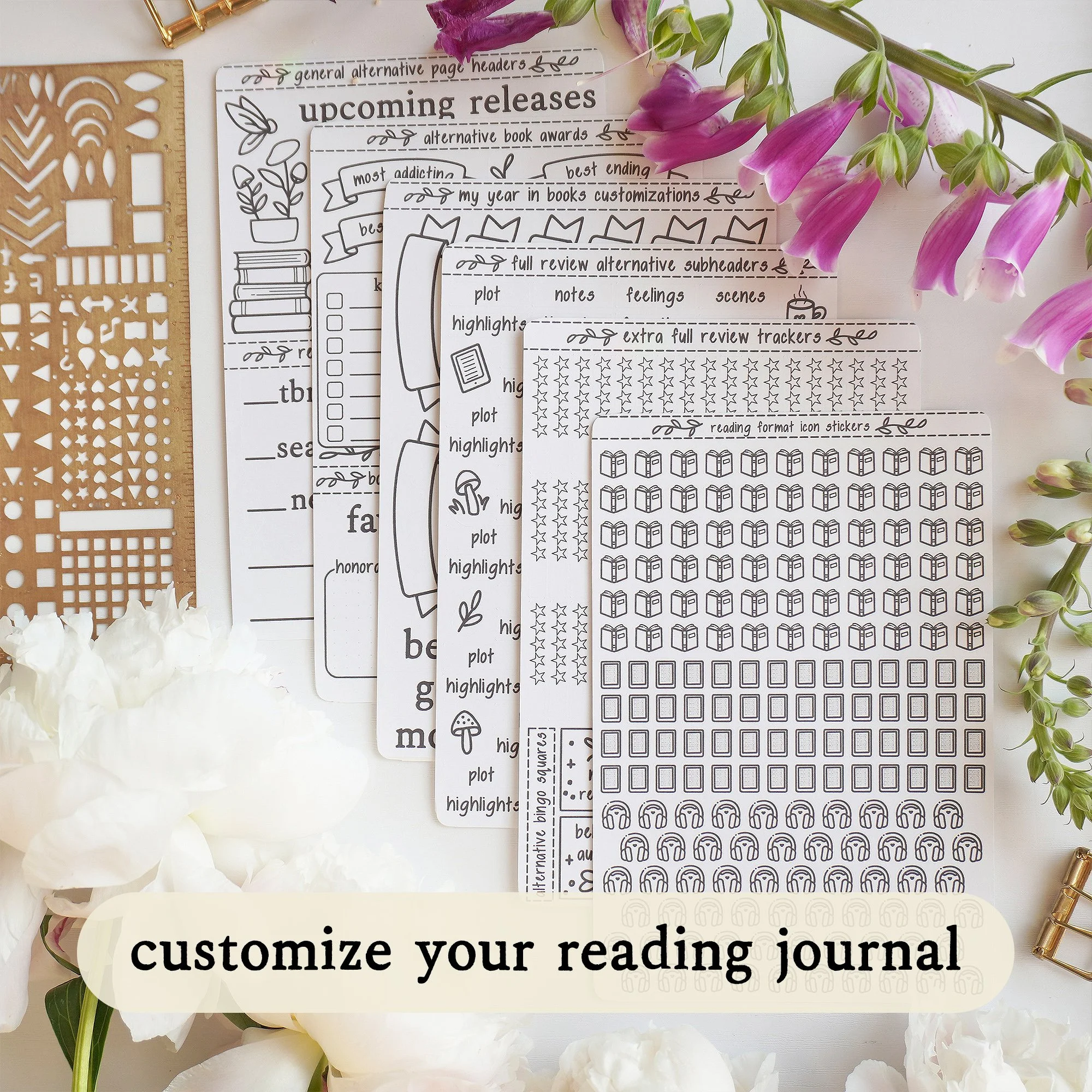 Reading Journal Customization Stickers
