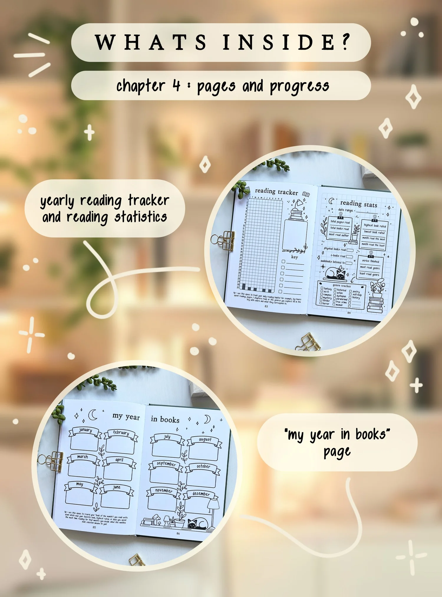 A hardcover reading journal to track books, set goals, log reviews, and ...