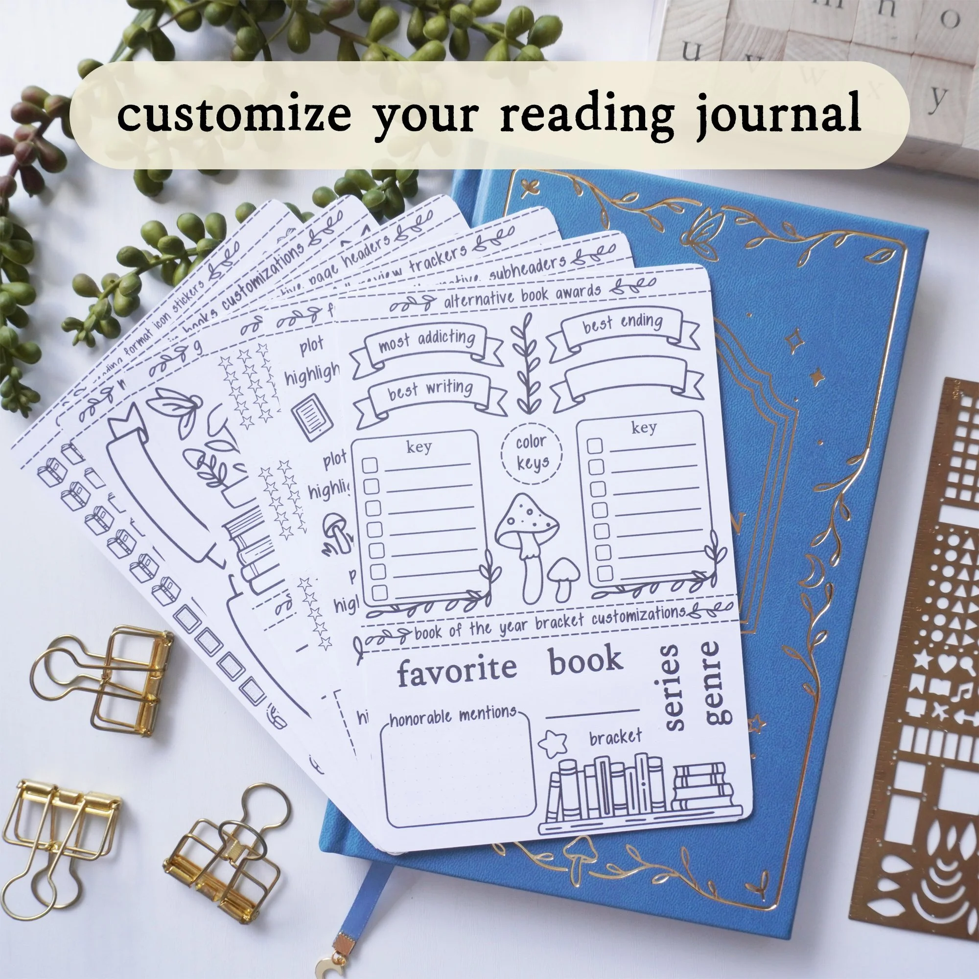Reading Journal Customization Stickers