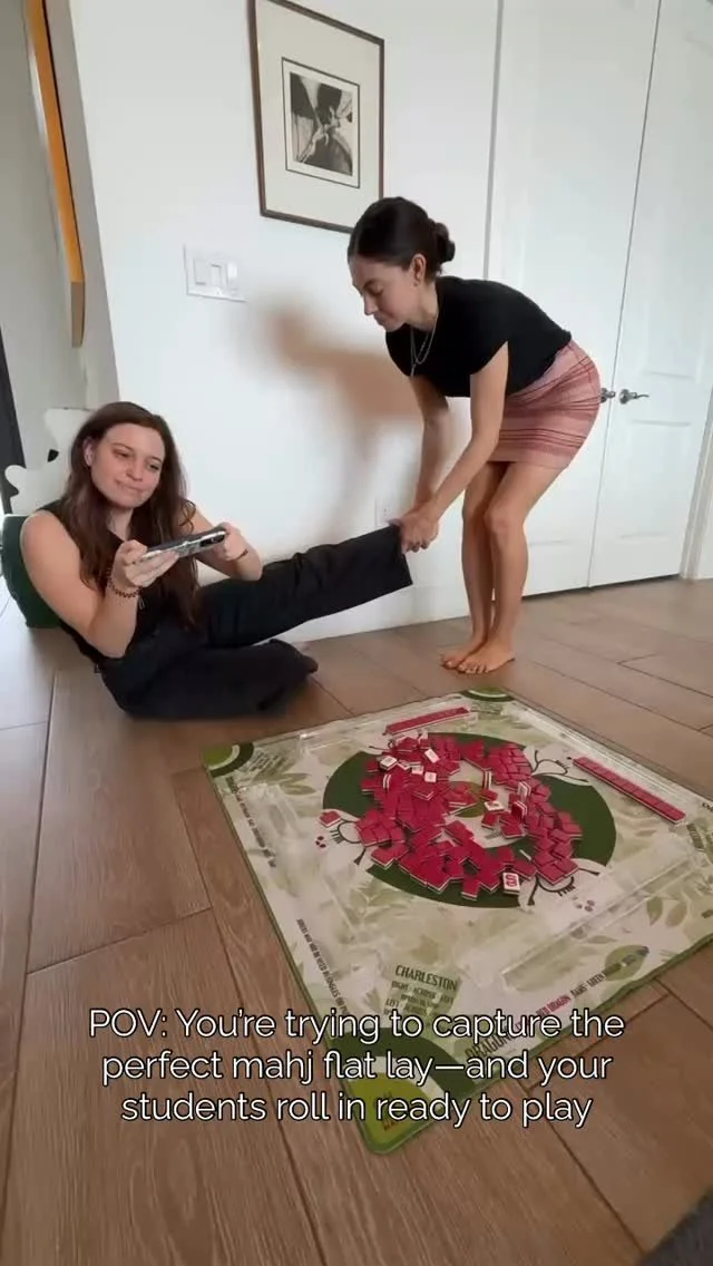 We love an eager crew—especially when they’re just as excited to play as we are!
Whether you’re here for the tiles, the tablescapes, or the bubbly… there’s always room at the table. 🀄✨
Ps how cute is this @ohmymahjo
