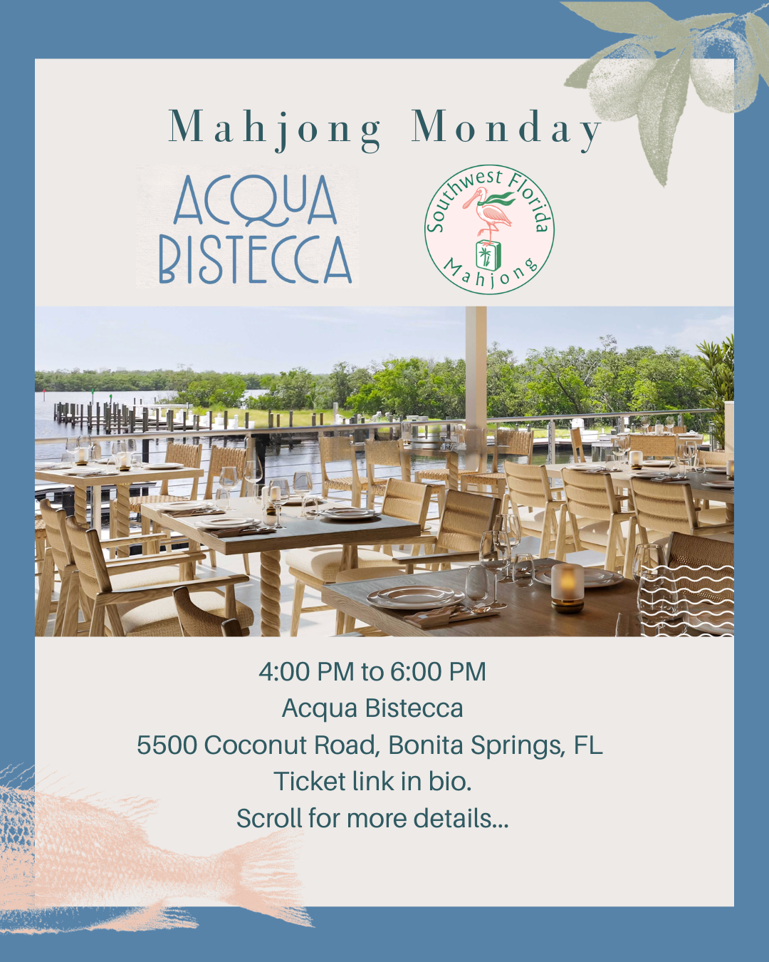 Aqua Bistecca Mahjong Monday