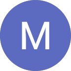 Blue circular icon with a white letter 'M' in the center.