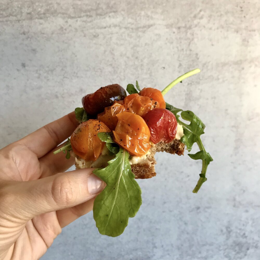 Burst Tomato & Arugula Tartine