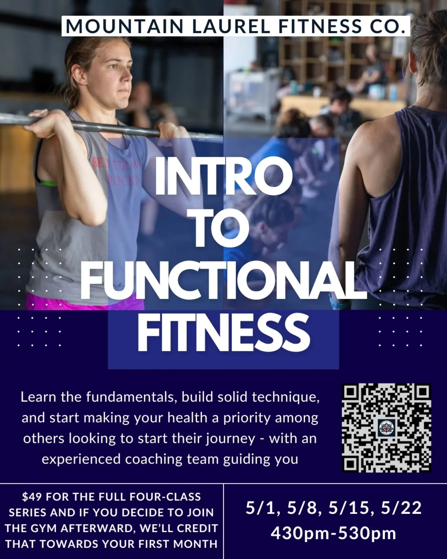 Intro to Functional Fitness &mdash; May Series

Start your journey with a class built for beginners who want to learn the fundamentals alongside others at the same starting point. The first 4 Fridays in May, we&rsquo;re opening the doors for a focuse