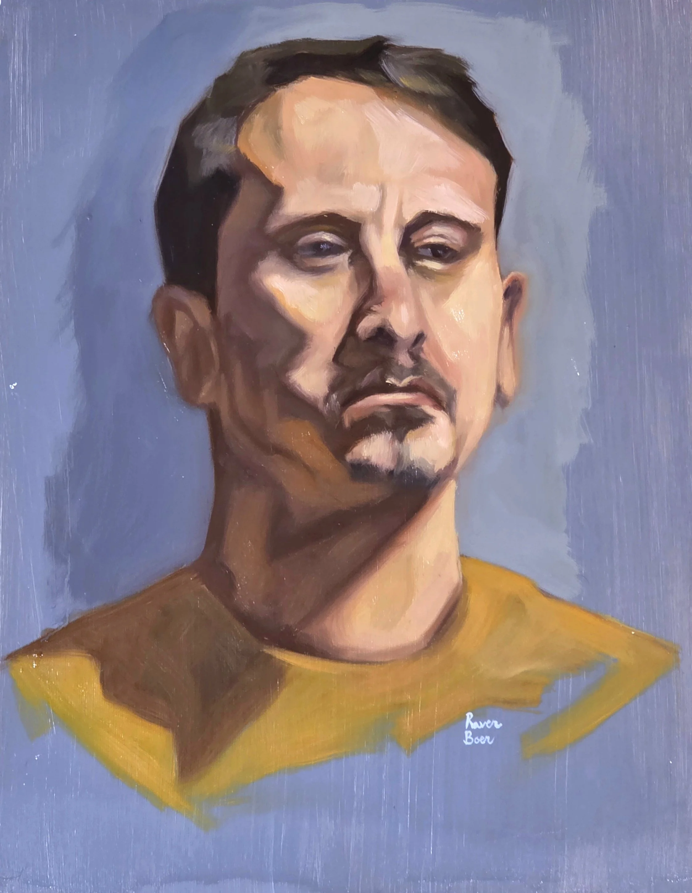 3 hr life portrait, Sept 2026 Oil on board 14"x18"