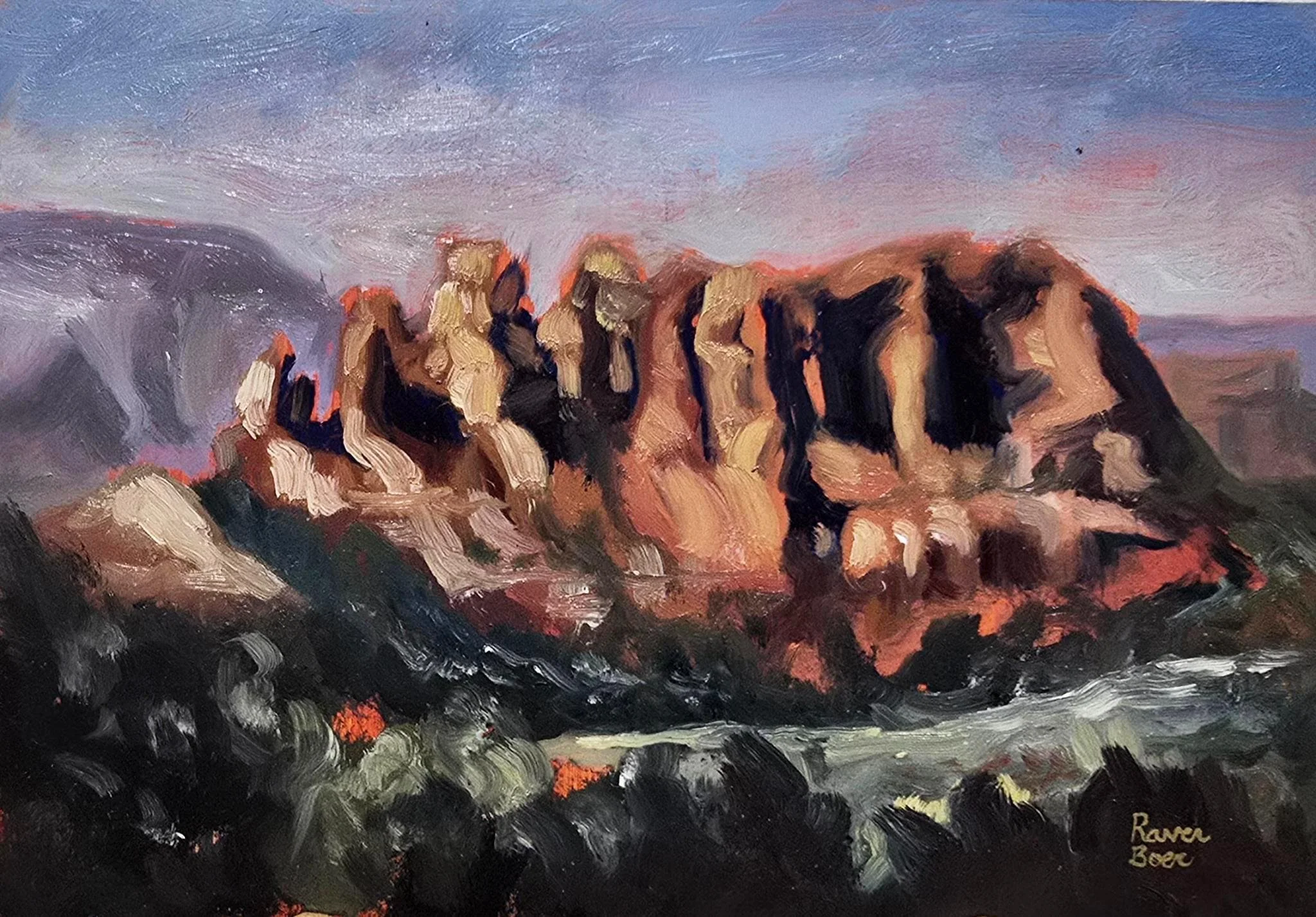 "Cockscomb from Cultural Park, Sedona" March 2026
Oil on board
5”x7”
