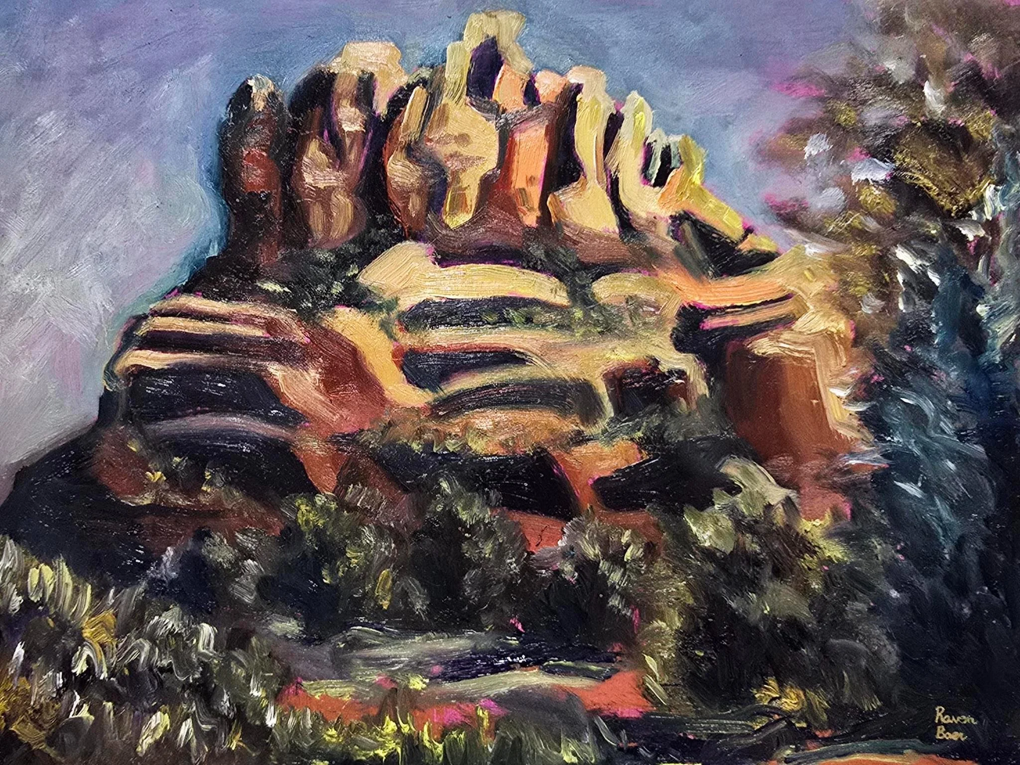 "Bell Rock Pathway View, Sedona" 
March 2026
Oil on board
9”x12”
