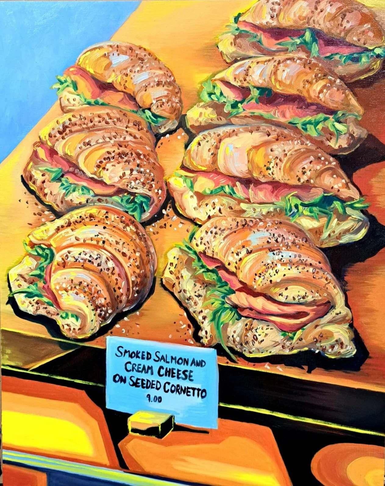 "Seattle Sandwiches" 16"x20" oil on board 2025