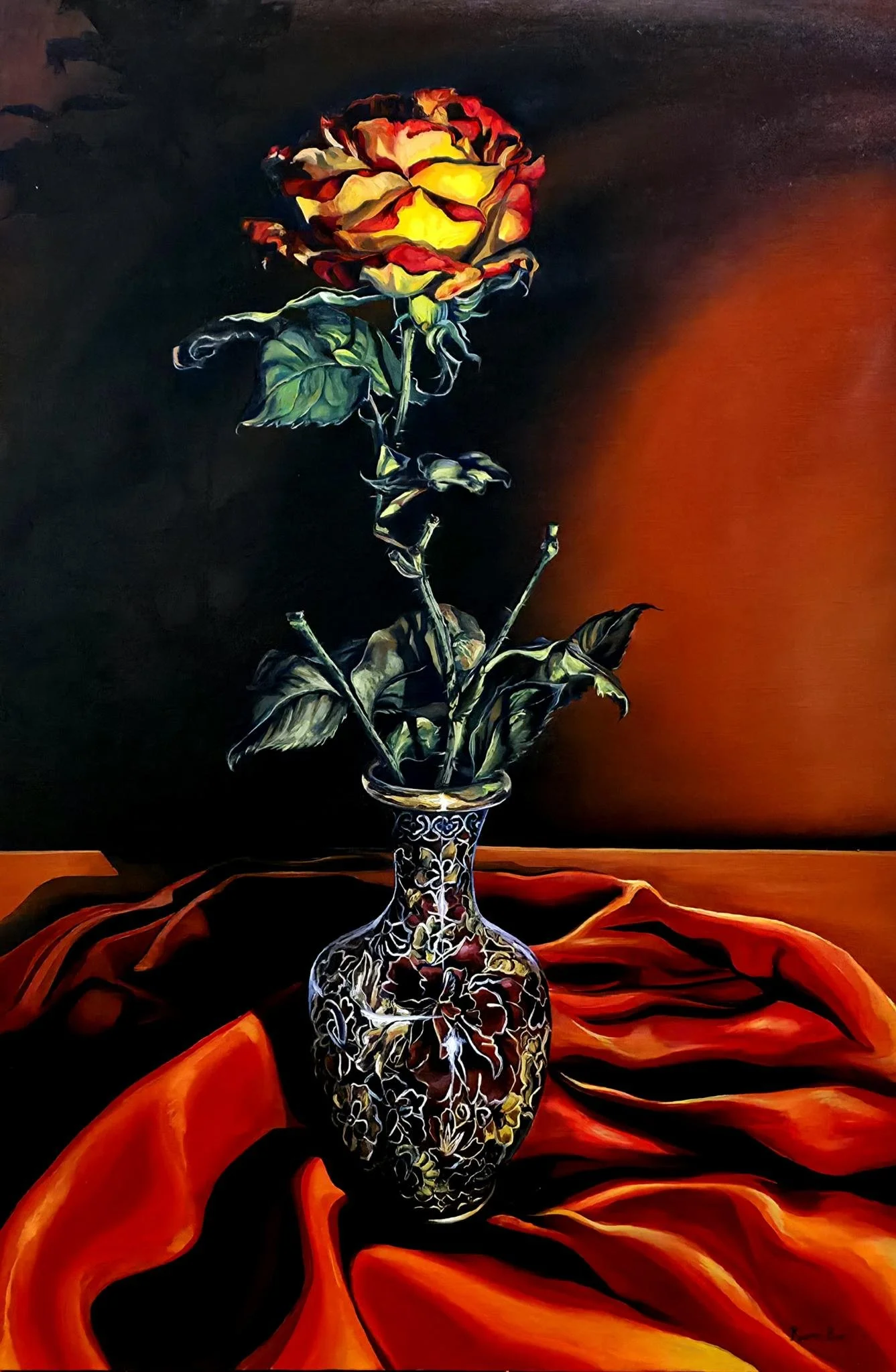 "December Rose" 24"x36" oil on canvas 2025