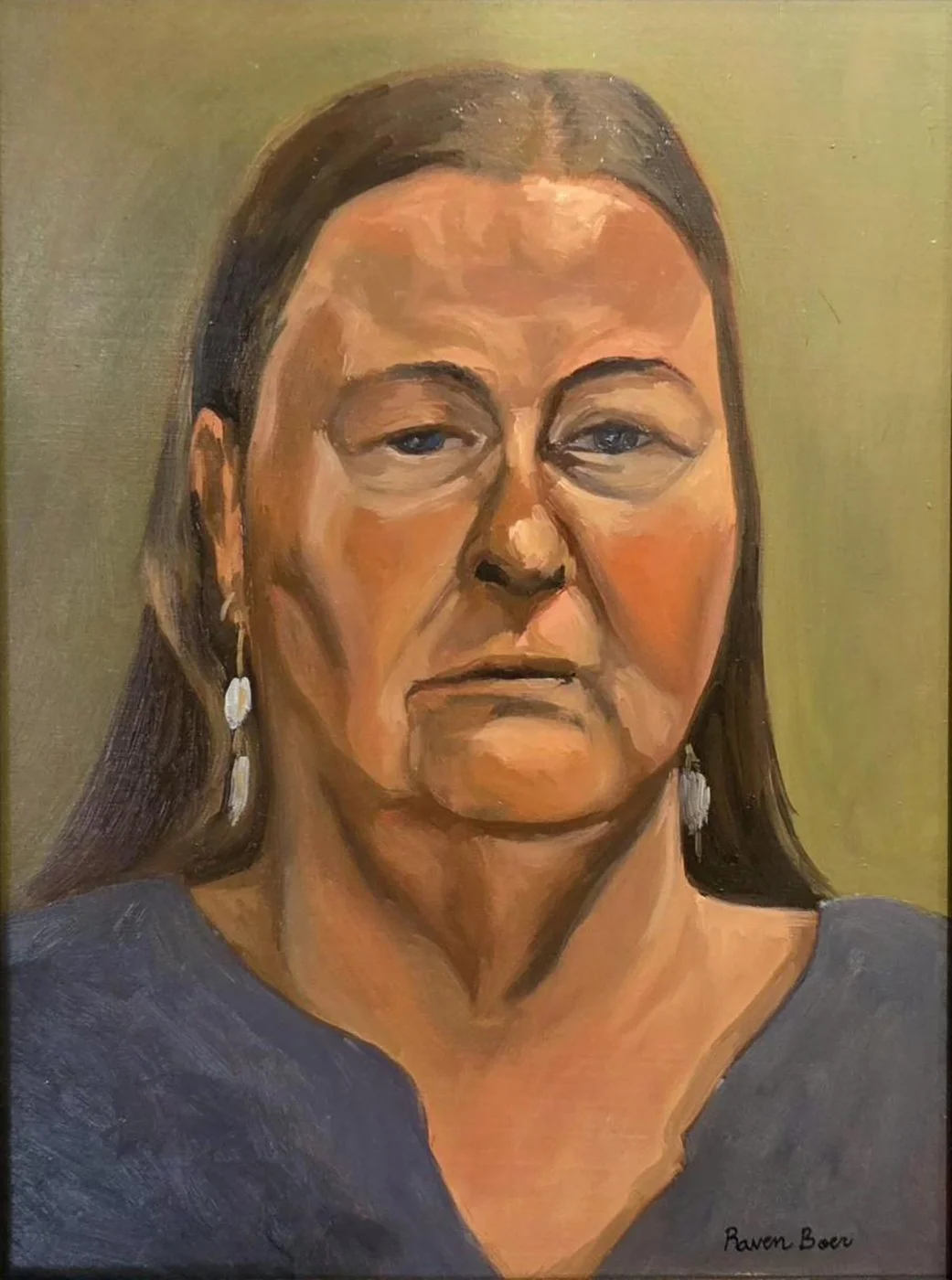 3 hr life portrait, July 2026 Oil on board 12"x16"