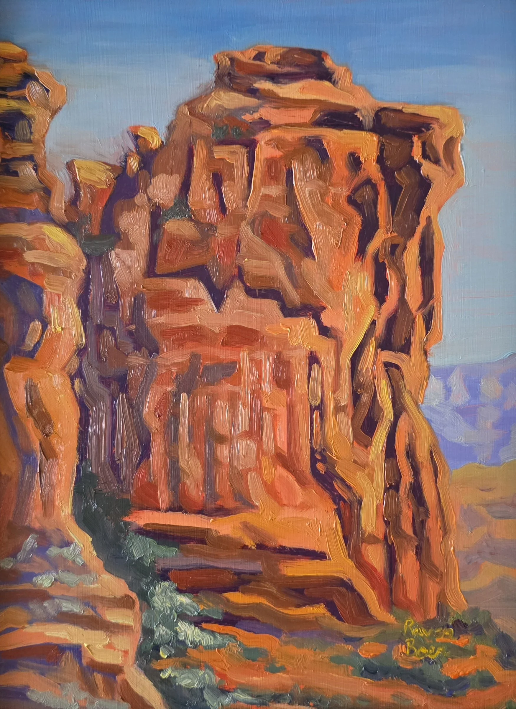 "Coffee Pot Rock" Sedona AZ (Art in the Pines Plein Air Festival) Aug 2026, oil on board 9"x12"