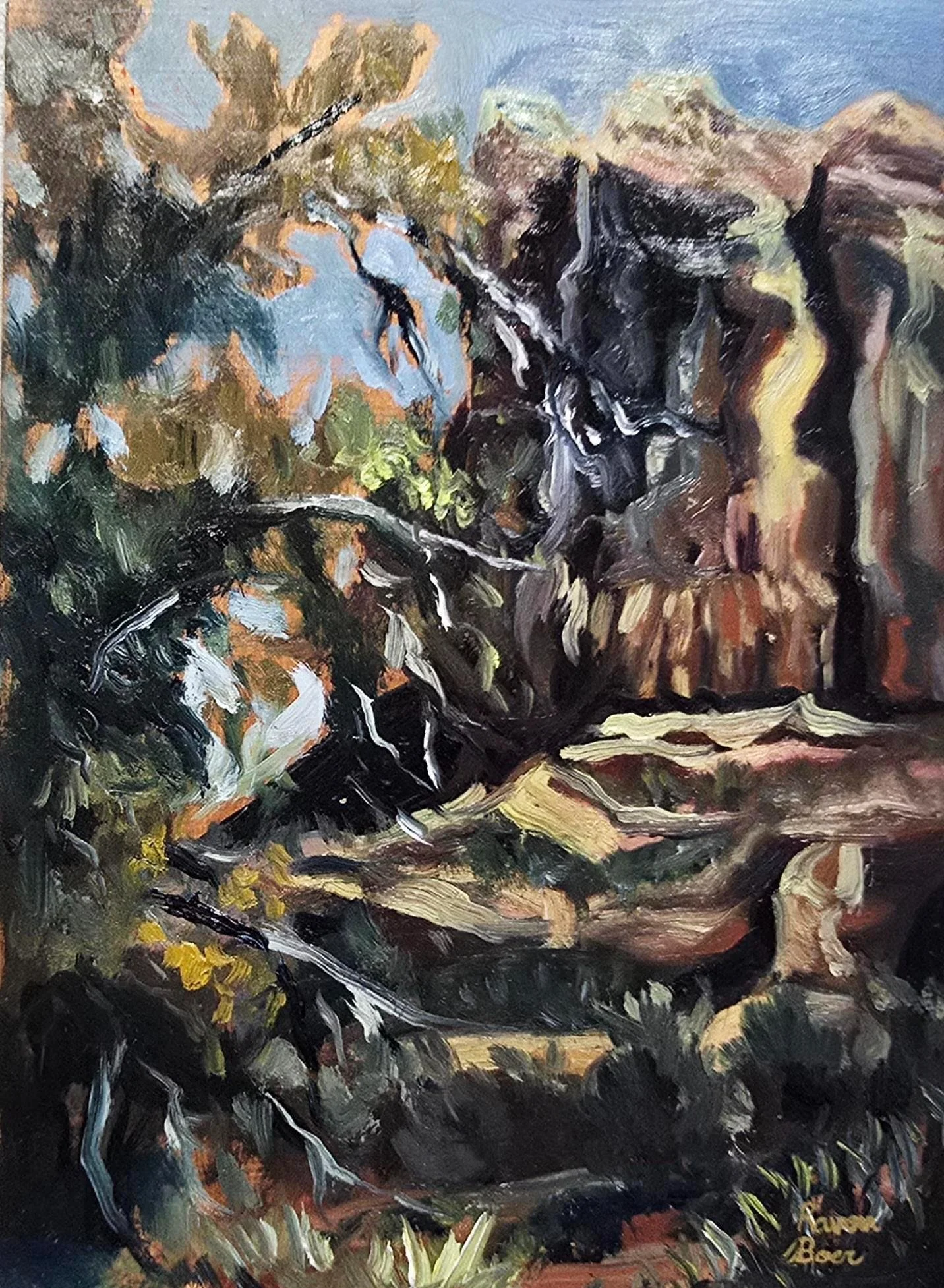 "Bell Rock Pathway View #2, Sedona" 
March 2026
Oil on board
5”x7”
