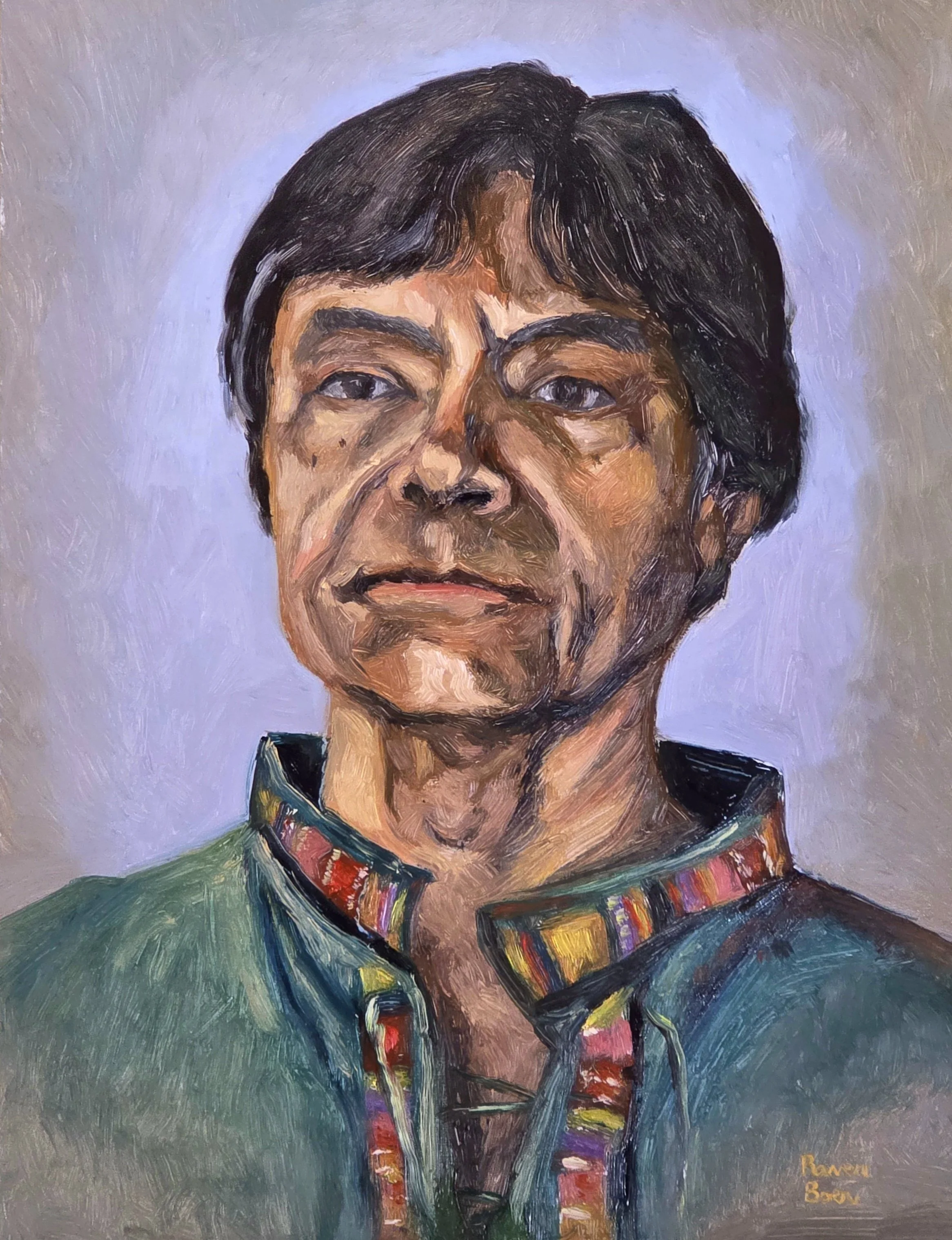 3 hr life portrait, August 2026 Oil on board 12"x16"