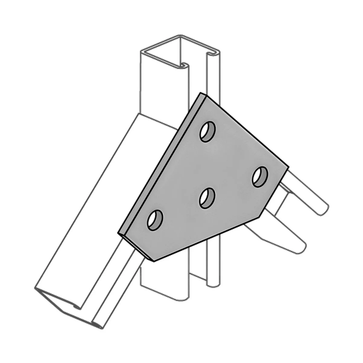 4-Hole Double 45° Gusset Plate