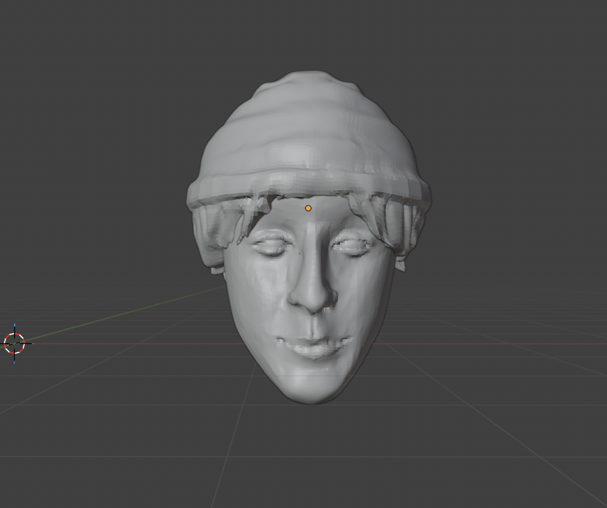 Head and Face Blender Study (front view) - Digital and 3D Art, 2025