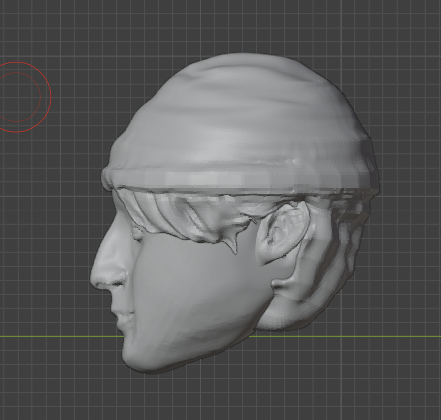 Head and Face Blender Study (side profile 2) - Digital and 3D Art, 2025