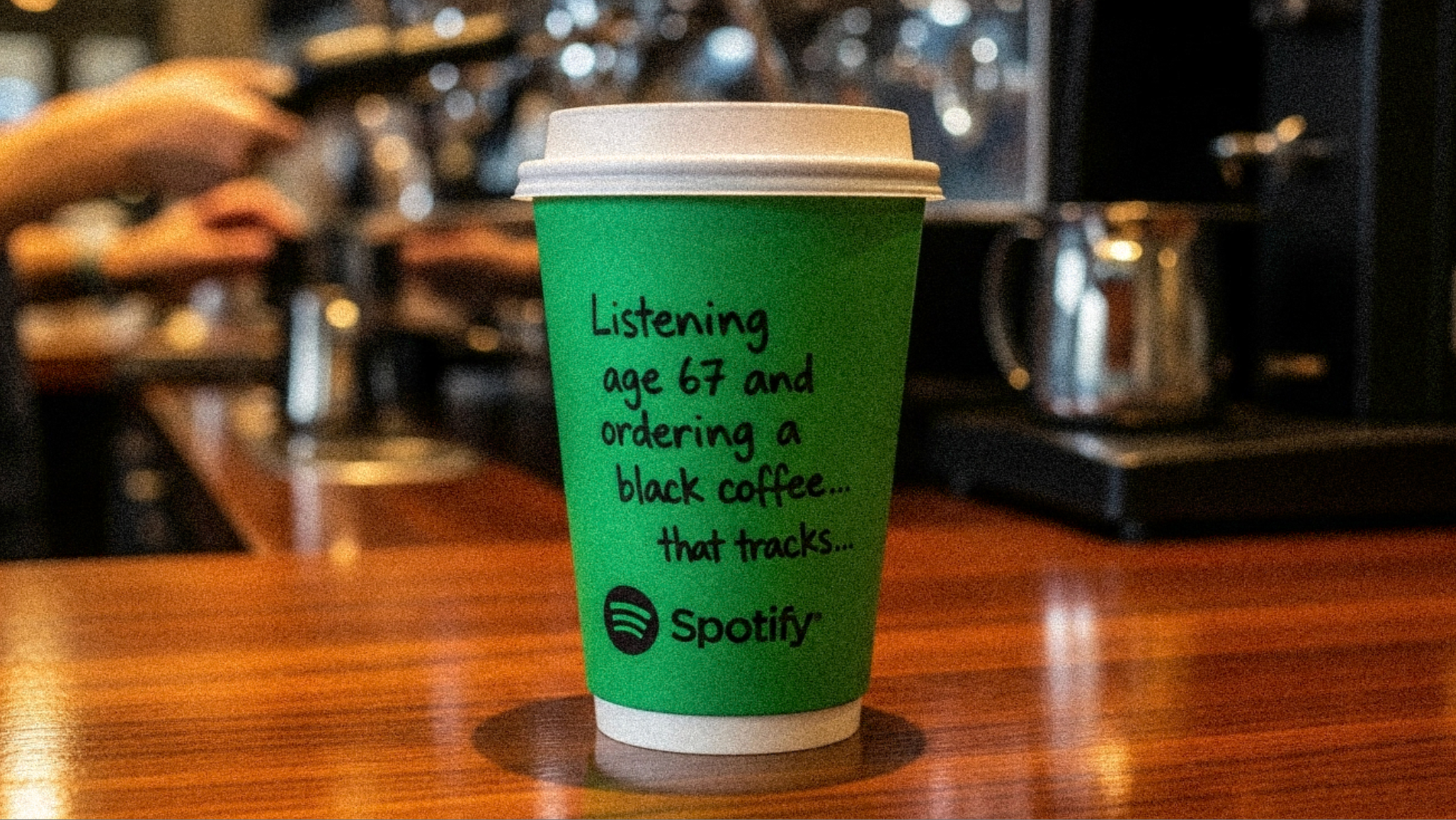 SPOTIFY WRAPPED ROASTS: Gen Z have no shame—and we're here for it. On Wrapped Day, show your results at a local coffee shop and get a FREE light-roast coffee, complete with a playful roast—like your “listening age”—handwritten by comedians such as Po