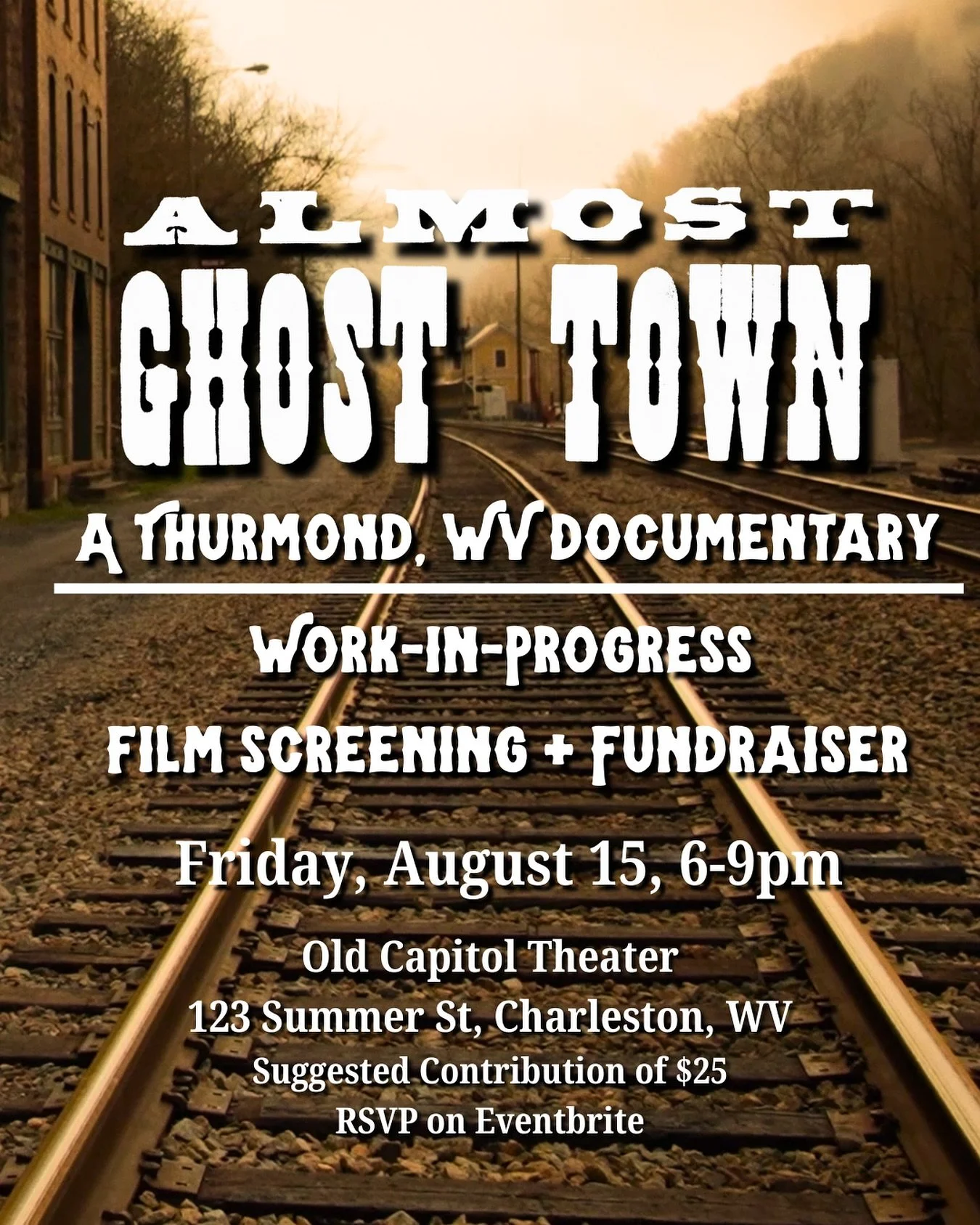 📆 Save the date, #CharlestonWV! We are hosting a special fundraiser with a never before seen work-in-progress screening of @thurmonddoc! 

📍Join us at Old Capitol Theater (@resurrectionwv) from 6-9pm on Friday, August 15! 

🎟️ Free with suggested 