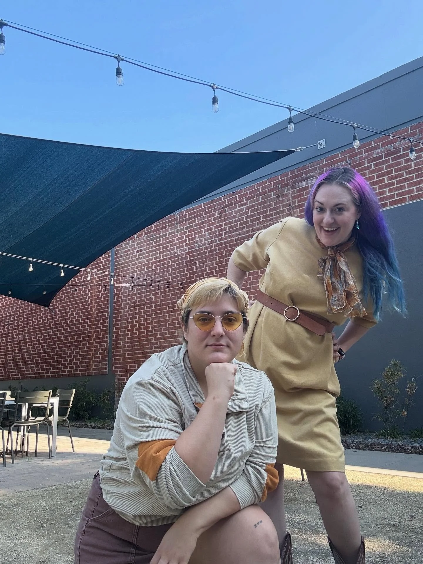 🍂 When you show up at lunch in the same fall color palette as your pal, it&rsquo;s time to snap a pic and put it on the grid. 📸