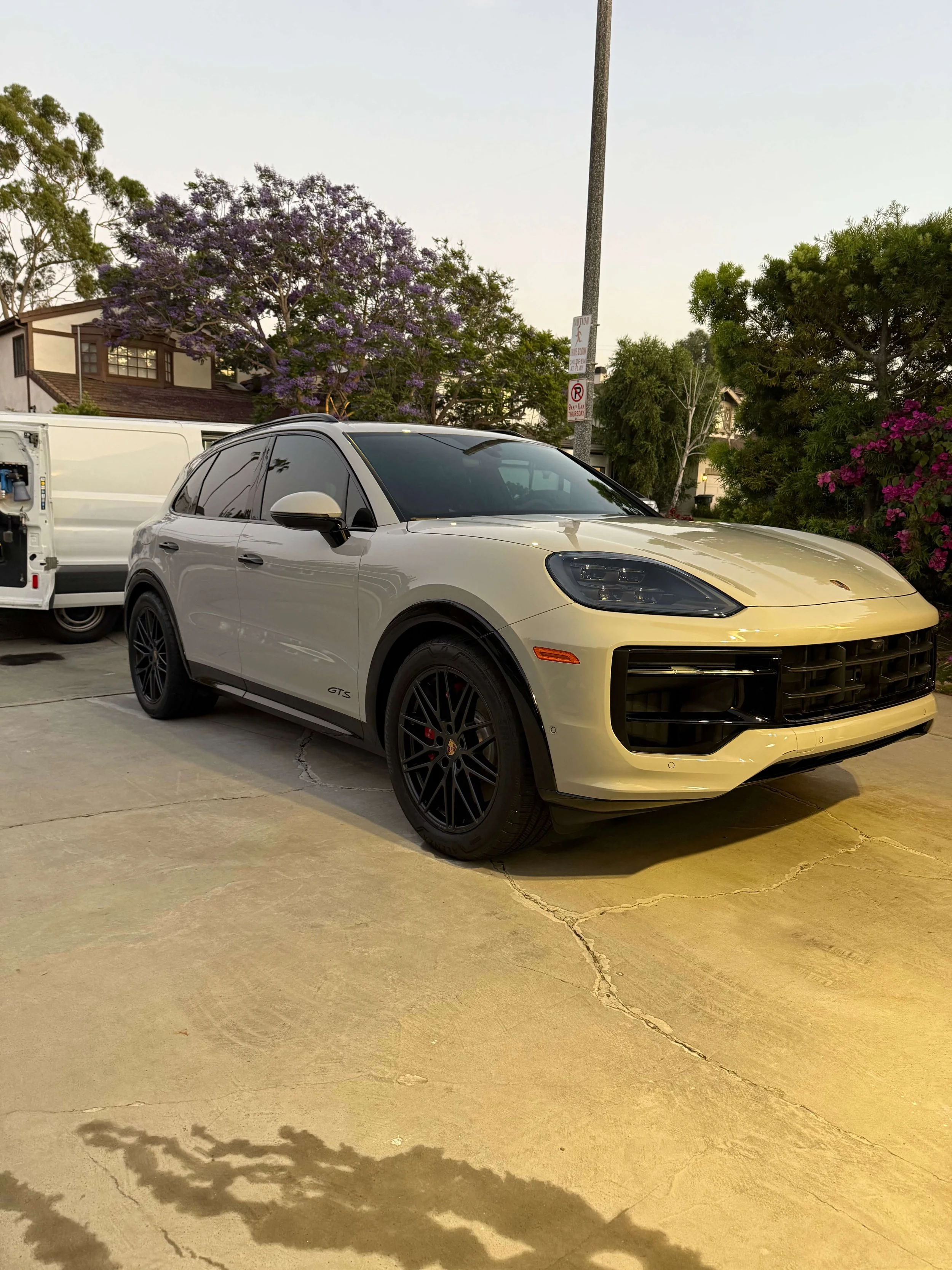 A side-by-side comparison showing the dramatic results of car paint correction in Rancho Cucamonga.