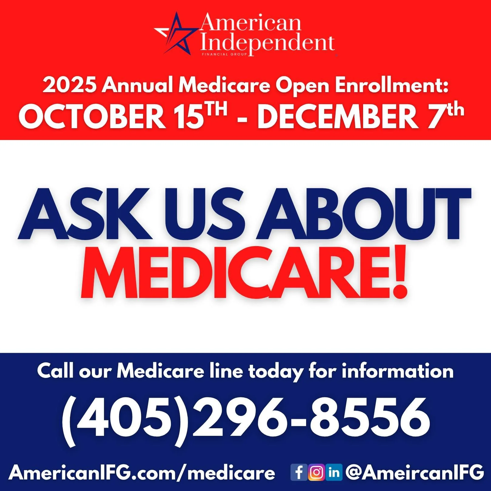 🚨 Medicare Open Enrollment starts this week! 🚨

Now is the time to review your coverage and make any changes for 2026. Whether you&rsquo;re looking for a new plan, want to adjust your current one, or just have questions, we&rsquo;re here to help yo