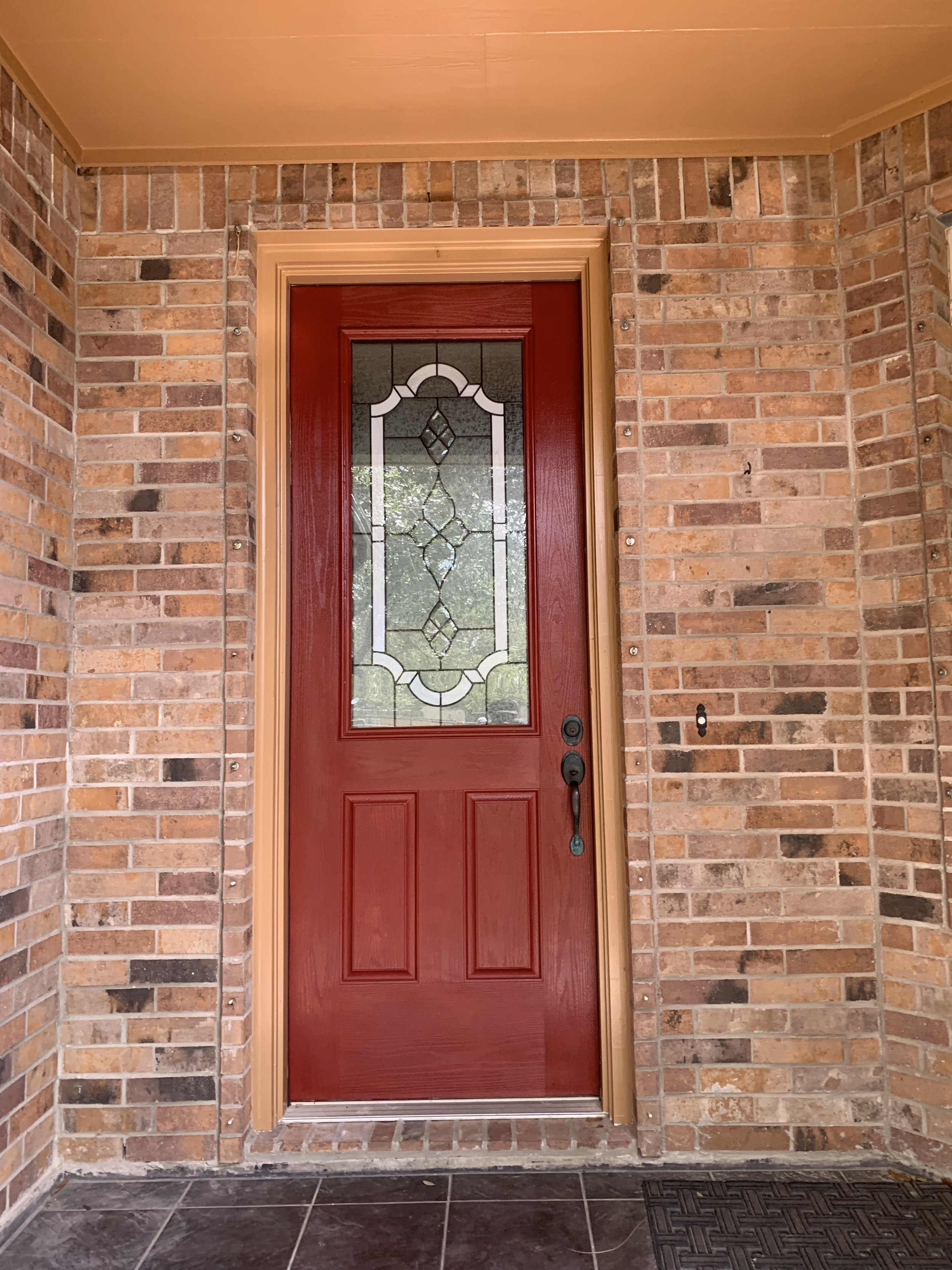 Vibrant new coat on the entry door for instant curb appeal.