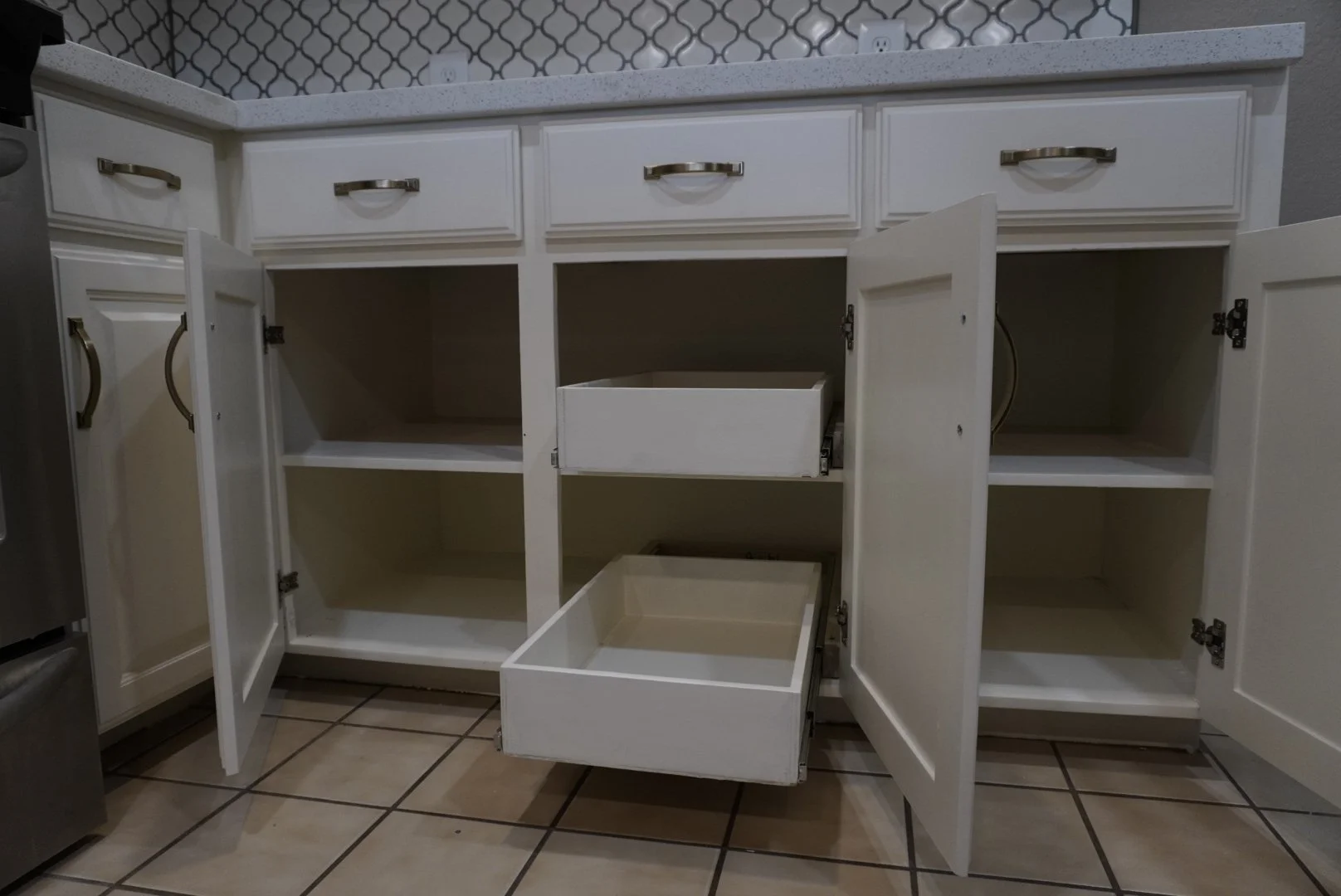 Cabinet Pull-Out Drawers Installed