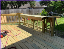 Bar space was added before deck stain