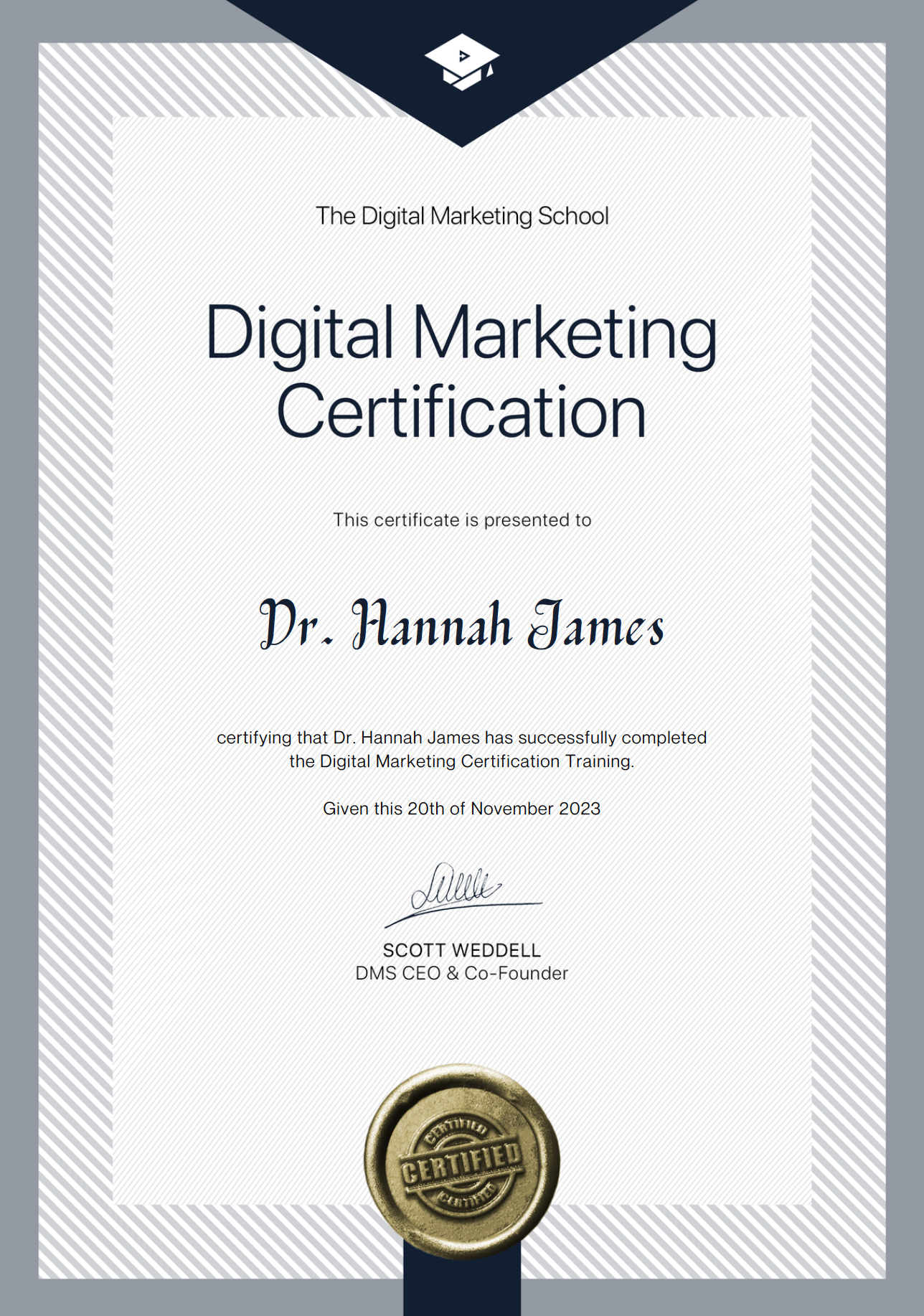 I obtained a certificate in digital marketing, aimed specifically at Lead Generation ads.