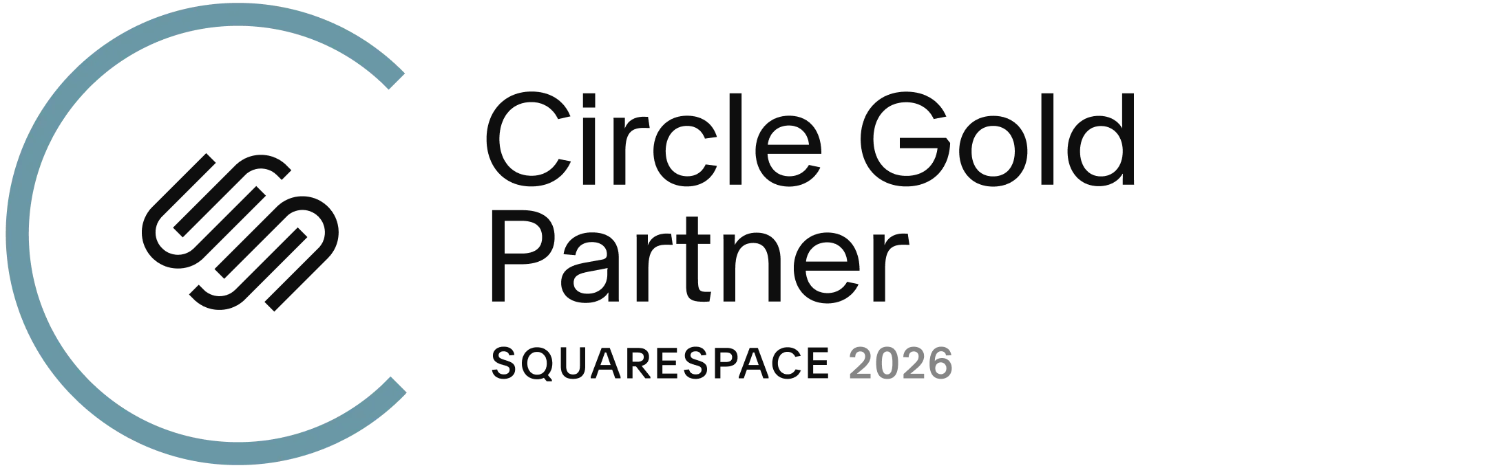 Squarespace 2026 logo with a circular icon and the text 'Circle Gold Partner'