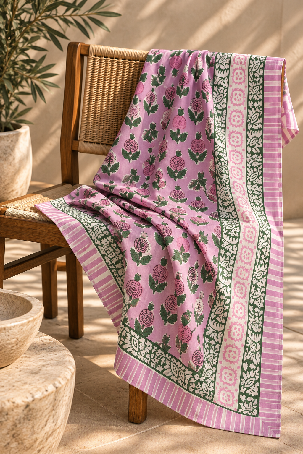Block-Printed Cotton Paréo