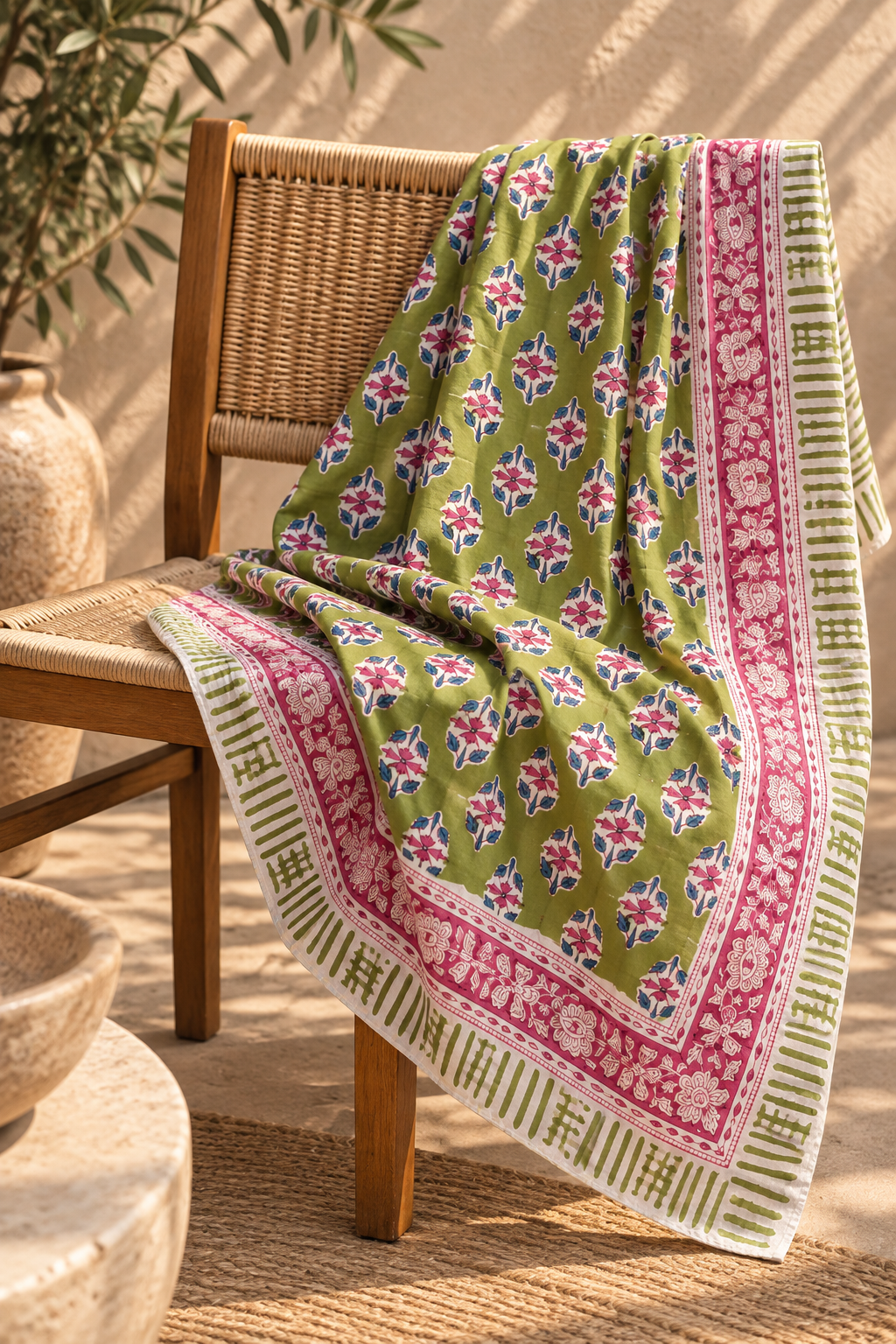 Block-Printed Cotton Paréo