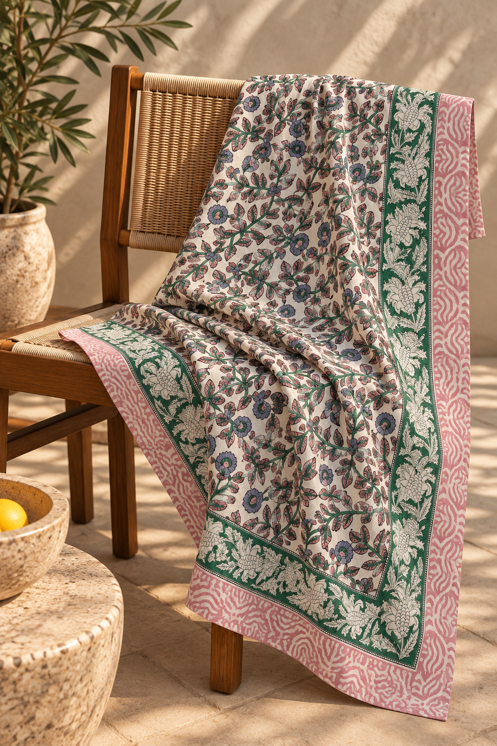 Block-Printed Cotton Paréo