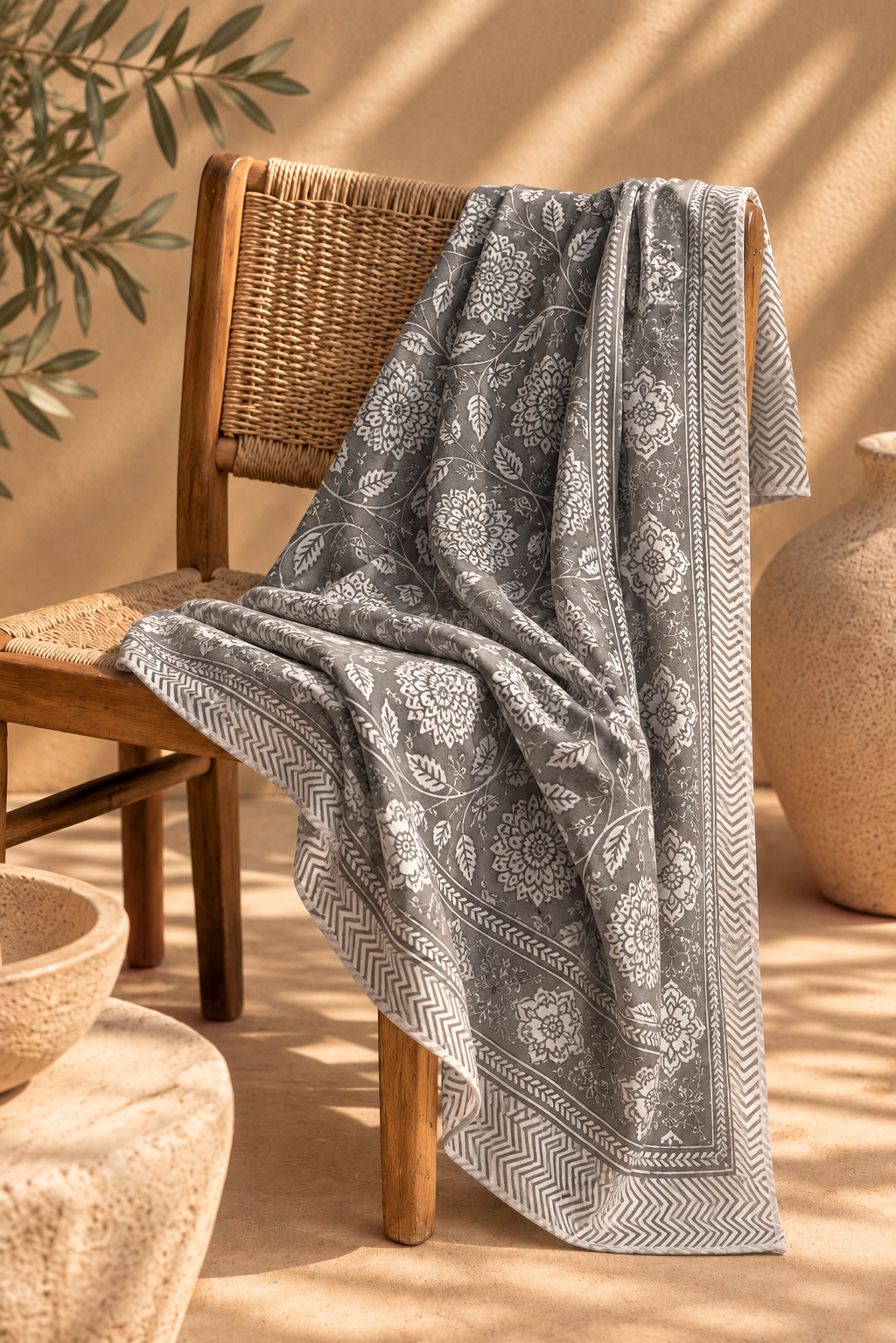 Block-Printed Cotton Paréo