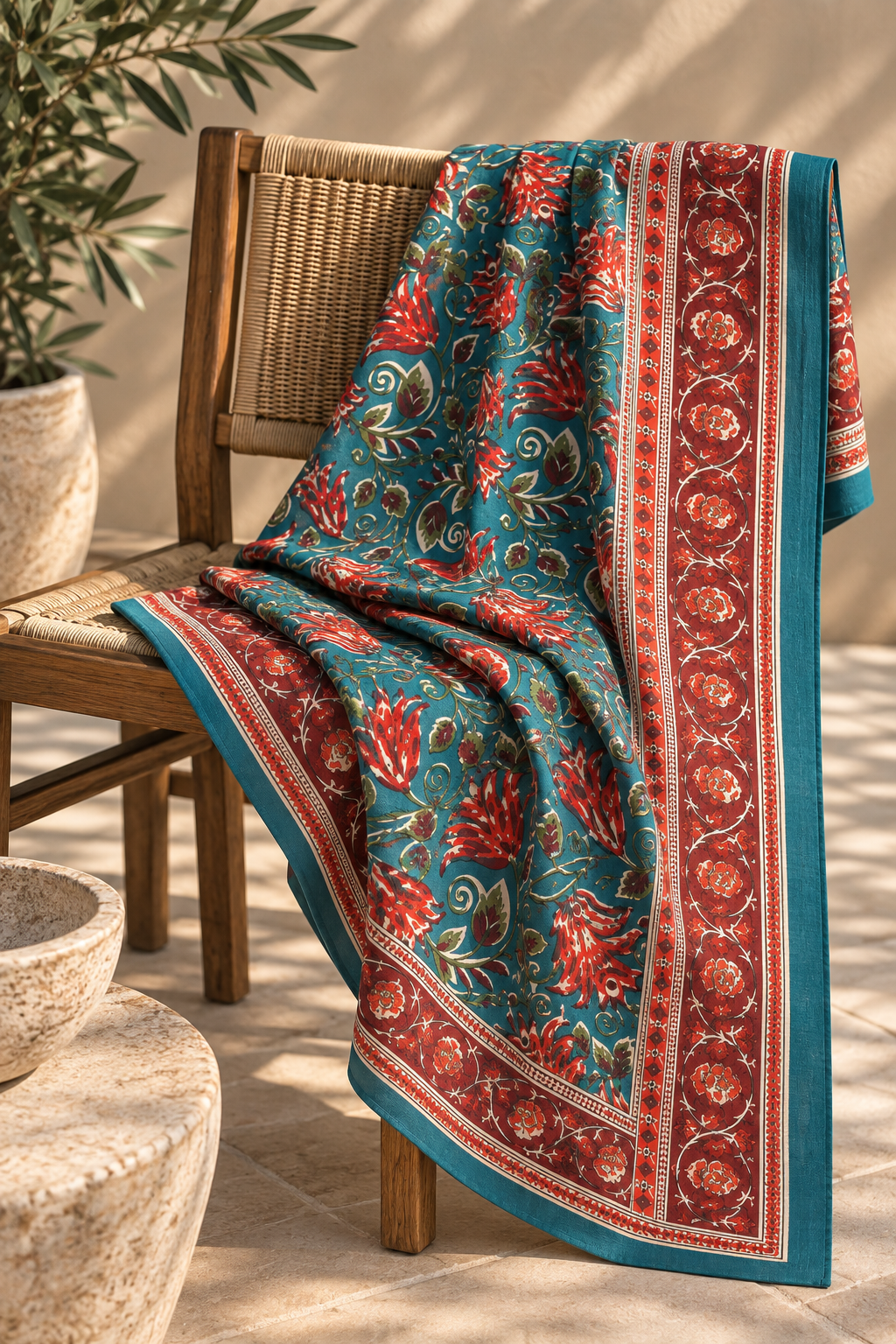 Block-Printed Cotton Paréo