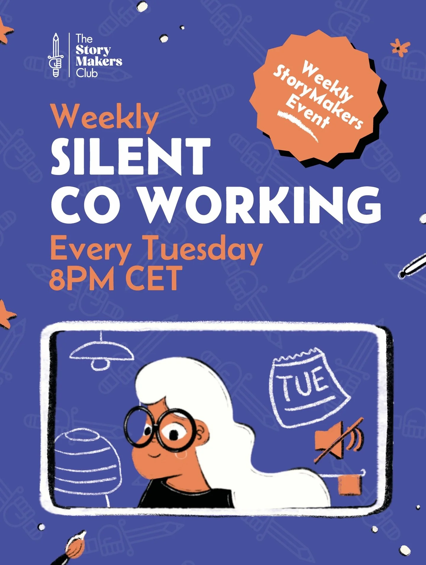 Struggling to start &lsquo;that&rsquo; project?
Missing the focus to finish it?
Or just tired of doing it all alone?

Well, then this is exactly what you are looking for 💜

Every Tuesday evening, we meet for one hour of Silent Coworking.
We log in, 