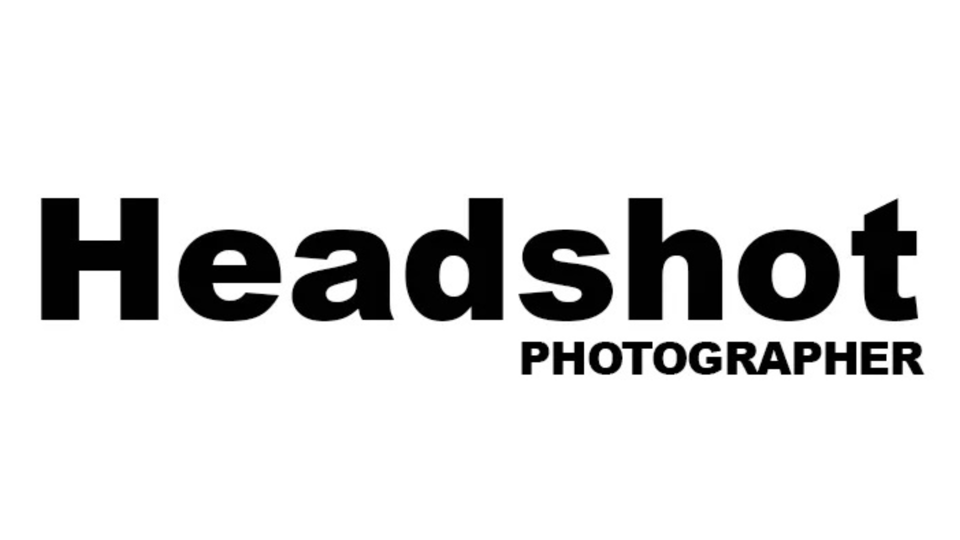 Logo with the word 'Headshot' in large black font and 'Photographer' in smaller black font underneath, on a white background.