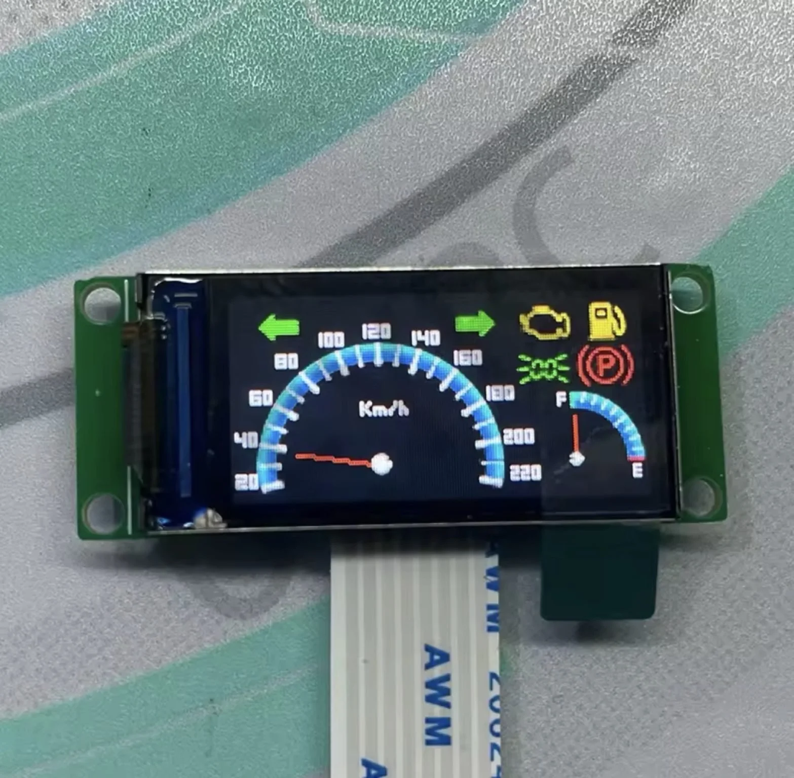 LCD working dash display