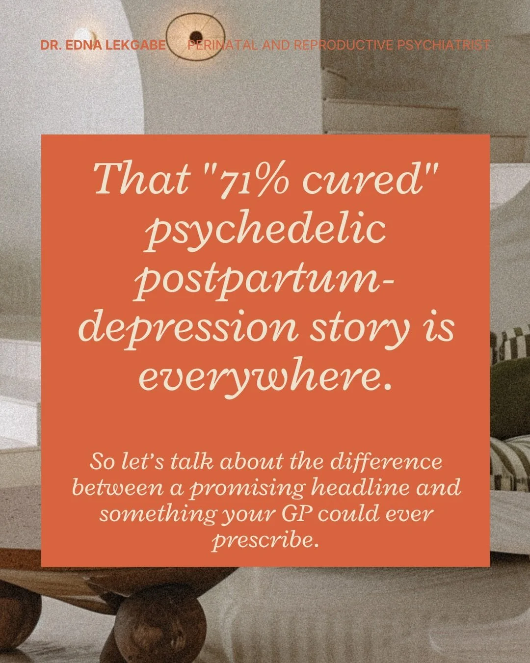 Ok, so you&rsquo;ve probably seen a cure for postpartum depression called Luvesilocin floating around social media: a single injection, with most women symptom-free within a week, an FDA fast-track that made headlines everywhere. 

It sounds like som