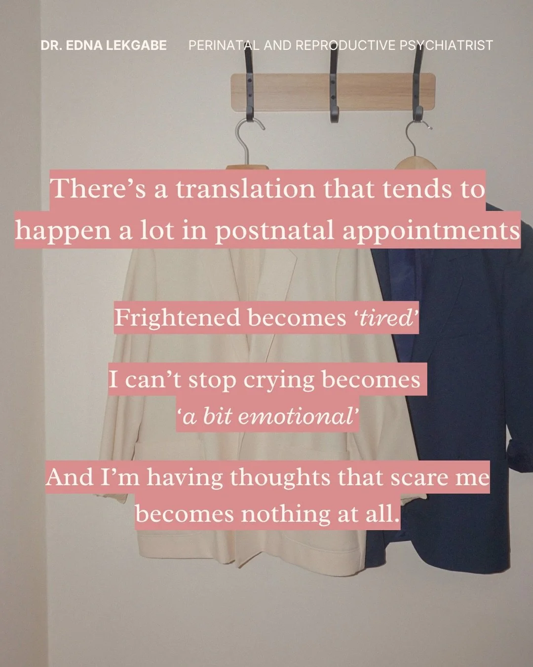 Almost everything we use to identify perinatal mental illness depends, to some extent, on what you tell us.

Screening tools are questionnaires, so if you give us the tidy version of events, it&rsquo;s that version that gets recorded and your care is