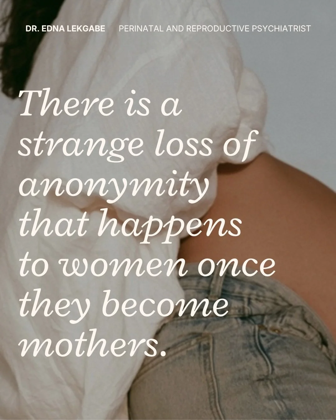 Something that I really don&rsquo;t think gets said enough is that becoming a mother is one of the only major life transitions that happens to you in public.

I think we talk about the identity shift of motherhood mostly in terms of what a woman gain