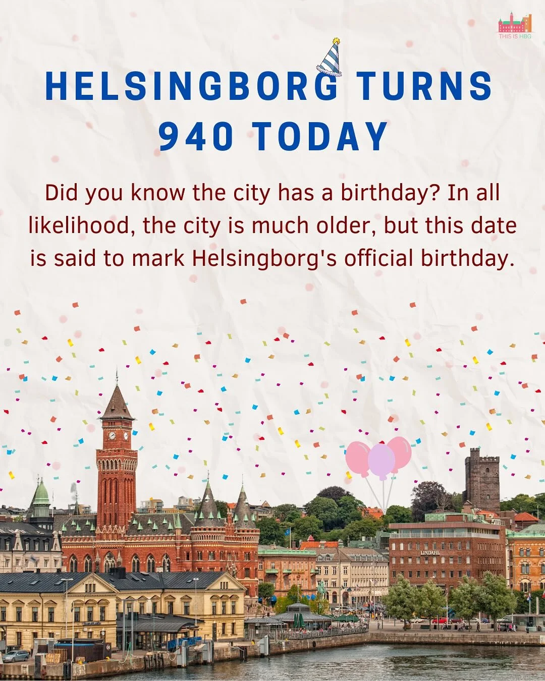 Did you know Helsingborg has a birthday? In all likelihood, the city is much older, but today, 21 May, is said to mark the city&rsquo;s official birthday.

This date is based on the gift certificate issued by Knut the Saint (Canute IV) on May 21, 108