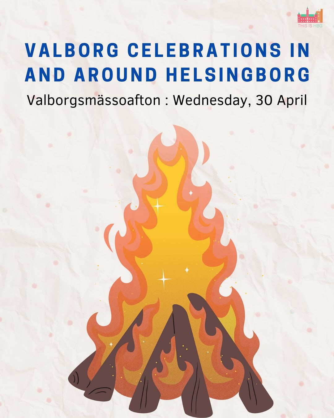 Swipe ➡️ for Valborg tips in and around Helsingborg! Multiple celebrations with choir singing and bonfires all around. 🔥🔥

Some of you already messaged asking for some recommendations, so here are some tips compiled for Wednesday, valborgsm&auml;ss