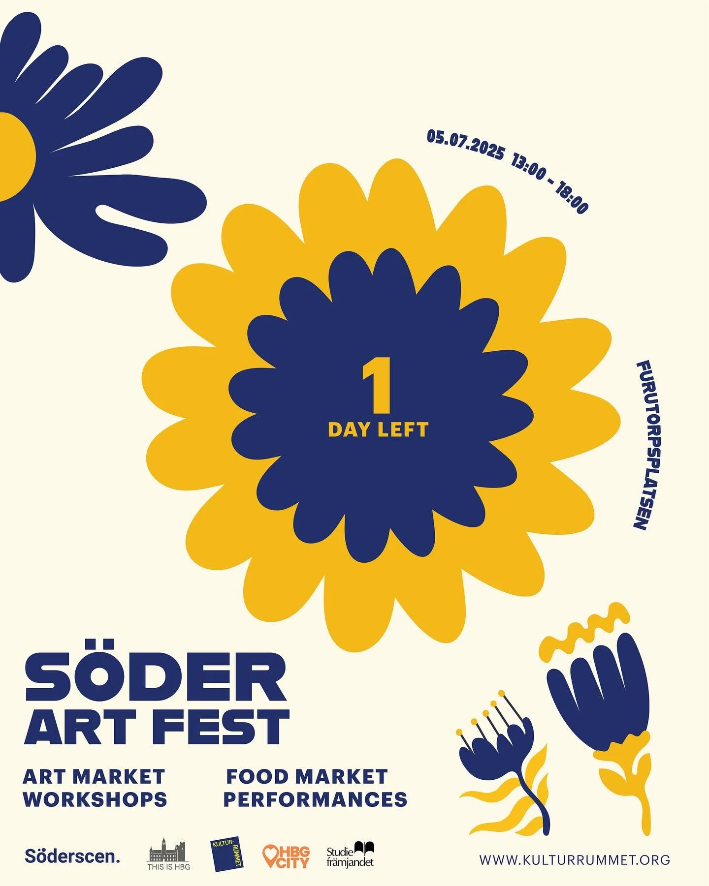 1 day to go! 🥳
Our event map and program schedule are now live!

Plan your visit to S&ouml;der Art Fest with our handy map and schedule &ndash; so you can easily find the stage, workshops, art market, and all the delicious food stalls.

📍 Everythin