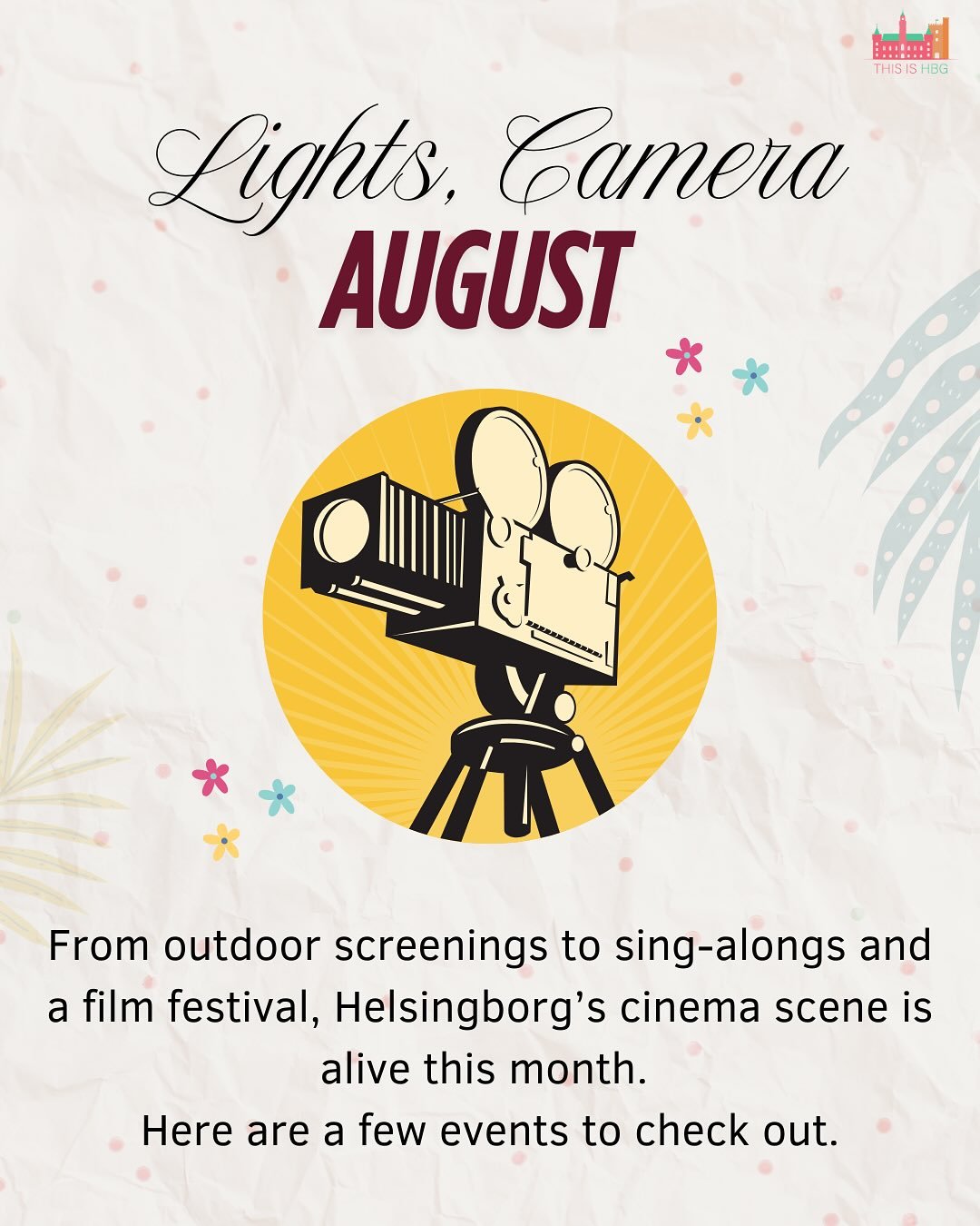 🎬 From outdoor screenings to sing-alongs and even a film festival, Helsingborg&rsquo;s cinema scene is alive this August. Here are some highlights to enjoy before summer ends.

 
🎥 Sing-along: Bohemian Rhapsody at R&ouml;da Kvarn &ndash; 20 Aug
🎥 