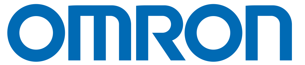 Logo OMRON en bleu sur fond blanc.