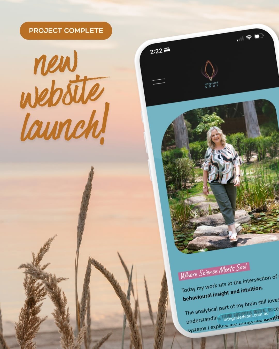 Mel from Integrated Soul&rsquo;s business had evolved&hellip; but her website had not. 

Her Wordpress website was outdated, overcomplicated and no longer reflected how her intuitive Coaching services had grown.

With little support from her previous